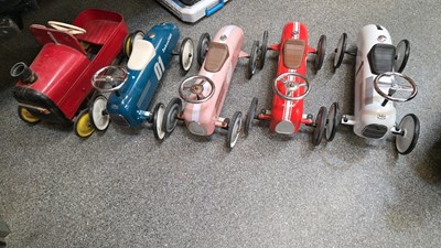 Lot 213 - 5 CHILDREN'S PUSH ALONG CARS