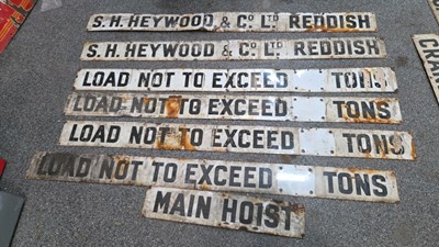 Lot 781 - S.H.HEYWOOD & CO CRANE ENAMEL SIGNS 72" X 6"