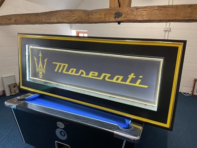 Lot 311 - LARGE ILLUMINATED MASERATI SIGN