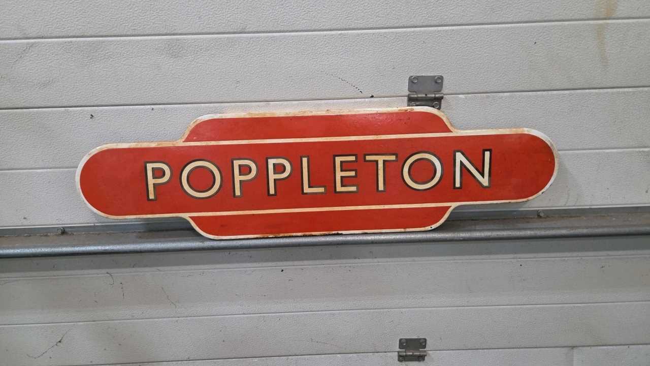 Lot 615 - POPPLETON STATION ENAMEL SIGN 36