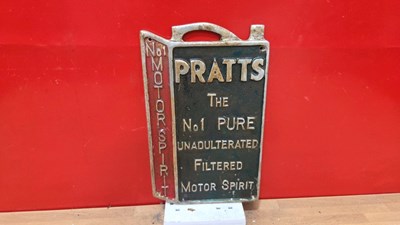 Lot 807 - PRATTS ALUMINIUM SIGN 13" X 8"