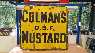 Lot 247 - COLMAN'S D.S.F MUSTARD ENAMEL SIGN 38" X 36"