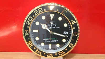 Lot 169 - ROLEX STYLE GMT MASTER II WALL CLOCK