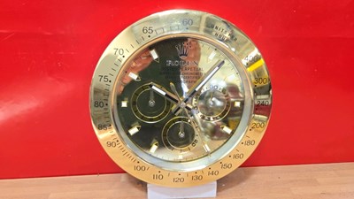 Lot 469 - ROLEX STYLE DAYTONA OYSTER PERPETUAL WALL CLOCK