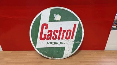 Lot 791 - CASTROL MOTOR OIL ALUMINIUM SIGN 18" DIA