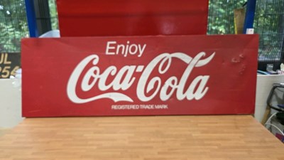 Lot 533 - LARGE COCA COLA METAL SIGN 61" X 21"