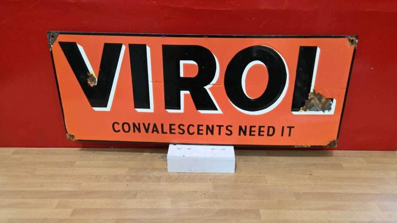 Lot 87 - VIROL ENAMEL SIGN 24" X 9.5"