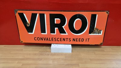 Lot 87 - VIROL ENAMEL SIGN 24" X 9.5"