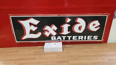 Lot 149 - EXIDE BATTERIES ENAMEL SIGN 29" X 9.5"