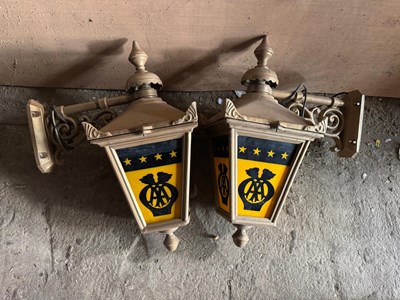 Lot 25 - PAIR OF AA LAMPS + BRACKETS