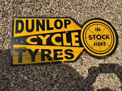 Lot 33 - DUNLOP TYRES PAINTED SIGN 34" X 15"