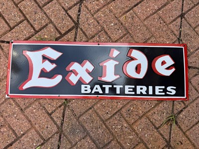 Lot 195 - EXIDE BATTERIES ENAMEL SIGN 30" X 9.5"