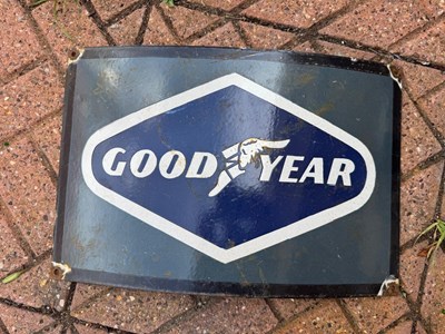 Lot 205 - GOOD YEAR ENAMEL SIGN 18" X 12"