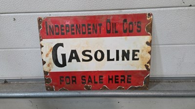 Lot 209 - GASOLINE ENAMEL SIGN 14" X 10"