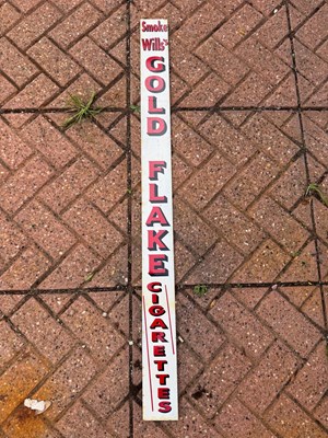 Lot 231 - GOLD FLAKE CIGARETTES ENAMEL SIGN 38" X 3"
