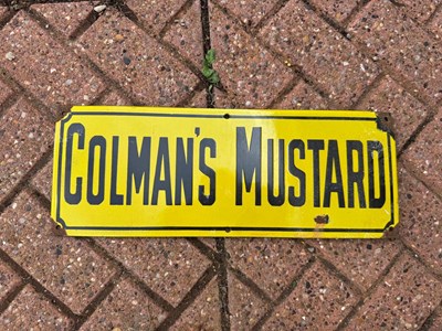 Lot 245 - COLMAN'S MUSTARD ENAMEL SIGN 16" X 6"