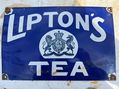 Lot 329 - LIPTON'S TEA ENAMEL SIGN 14" X 9.5"