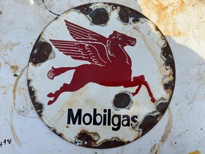 Lot 339 - MOBILGAS ENAMEL SIGN 12" DIA