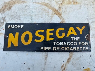 Lot 357 - NOSEGAY TOBACCO ENAMEL SIGN 12" x 4"