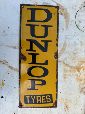 Lot 363 - DUNLOP TYRES ENAMEL SIGN 16" X 6"