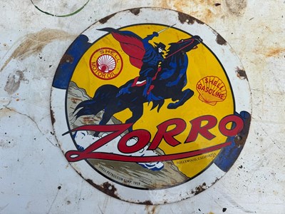 Lot 379 - ZORRO ENAMEL SIGN 12" DIA