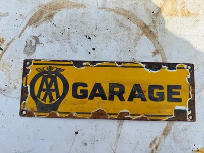 Lot 391 - AA GARAGE ENAMEL SIGN 12" X 4"