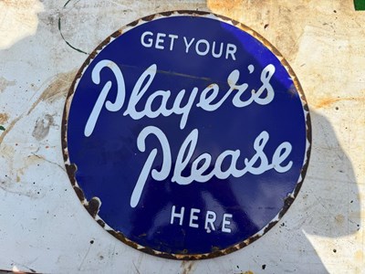 Lot 397 - PLAYER'S PLEASE ENAMEL SIGN 14" DIA