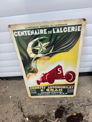 Lot 421 - CENTENAIRE DE LALGERIE SIGN 24" X 16"