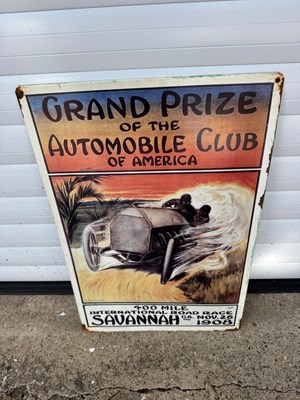 Lot 431 - GRAND PRIX OF AMERICA SIGN 23" X 16"