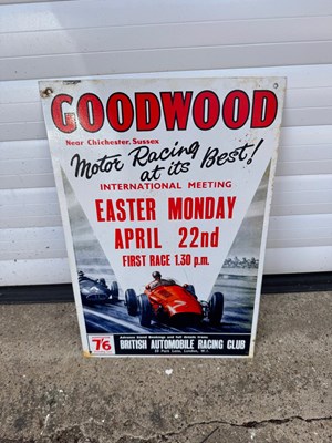 Lot 479 - GOODWOOD EASTER MONDAY SIGN 18" X 12"
