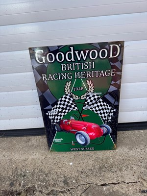Lot 485 - GOODWOOD RACING HERITAGE SIGN 18" X 12"