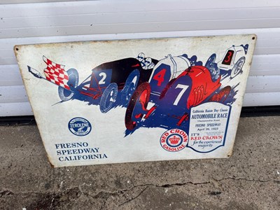 Lot 605 - FRESNO SPEED WAY USA SIGN 24" X 16"