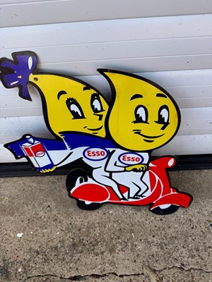 Lot 645 - MR & MRS DRIP MOTOR CYCLE SIGN 14" X 12"