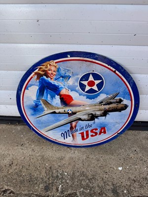 Lot 675 - MADE IN THE USA SIGN 14" DIA