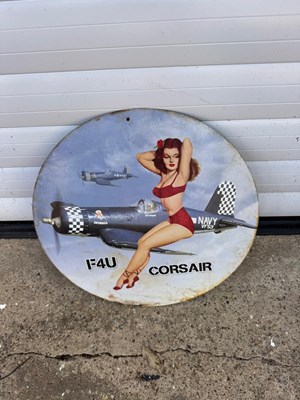 Lot 705 - F4U CORSAIR SIGN 14" DIA