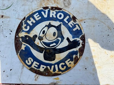 Lot 719 - CHEVROLET SERVICE ENAMEL SIGN 12" DIA