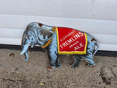Lot 113 - ELEPHANT FREMLINS ALE ENAMEL SIGN 14" X 10"