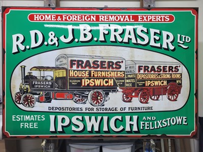 Lot 385 - HAND PAINTED FRAISERS REMOVALS 60" X 40"