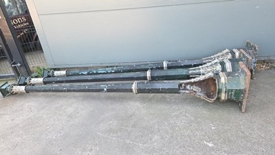Lot 817 - 4 DIE CAST ALUMINIUM OUT DOOR PILLAR LANTERN LIGHTS , CLASSIC DESIGN