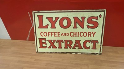 Lot 511 - LYONS EXTRA , DOUBLE SIDED ENAMEL SIGN 18" X 12"