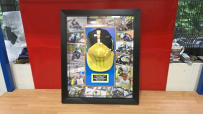 Lot 171 - FRAMED SIGNED VALENTINO ROSSI CAP WITH CERTIFICATE
