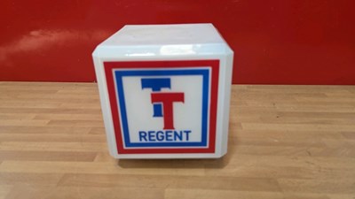 Lot 127 - SMALL GLASS REGENT PETROL PUMP GLOBE 6" X 6"