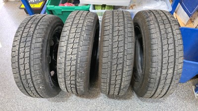 Lot 141 - 4 X STEEL 16" WHEELS WITH WINTER / M+S TYRES