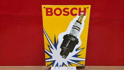 Lot 319 - BOSCH SPARK PLUGS ENAMEL SIGN 14" X 9"