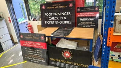 Lot 597 - SELECTION OF THE ISLE OF MAN STEAM PACKET COMPANY SIGNS