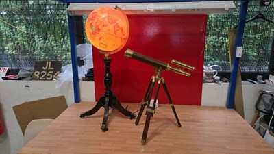 Lot 891 - GLOBE ON A STAND & TELESCOPE