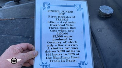 Lot 366 - 1929 SINGER