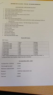 Lot 370 - 1989 BMW 325I CABRIOLET