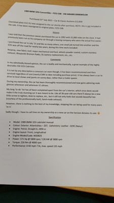 Lot 370 - 1989 BMW 325I CABRIOLET