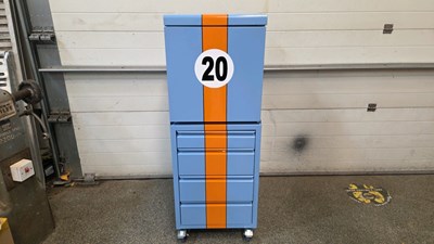 Lot 317 - GULF COLOURED FRIDGE TOOLCHEST